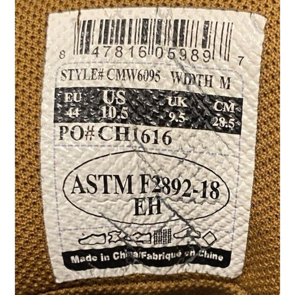 Carhartt Waterproof Moc Toe Wedge Work Boots Brown Leather EH Men's 10.5 - Picture 8 of 10